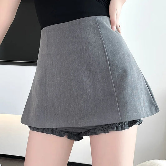 2022 Summer Women&#39;s Skirt Korean Cute Wind Culottes Girls High Waist School A-line Mini Skirts Y2k Fashion Woman Clothes